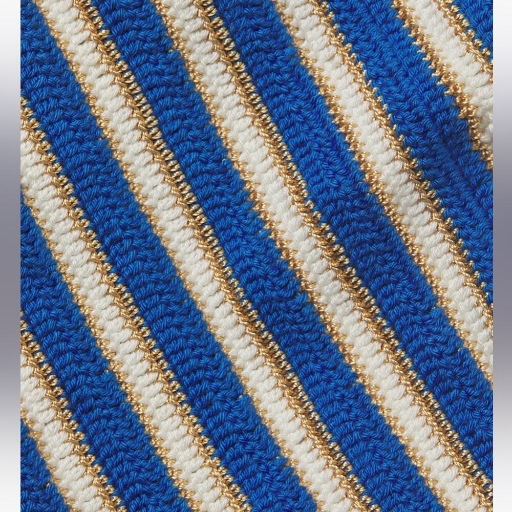 My Beachy Side Ali Crochet Striped Halter Top Small Navy - Picture 8 of 12